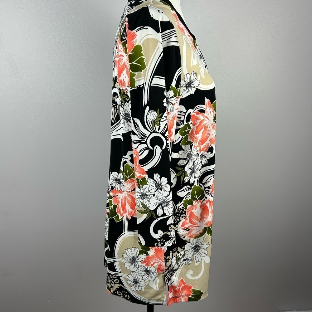 Tradition Floral Multicoloured 3/4 Sleeve Medium Top with Embellishment - Picture 2 of 13